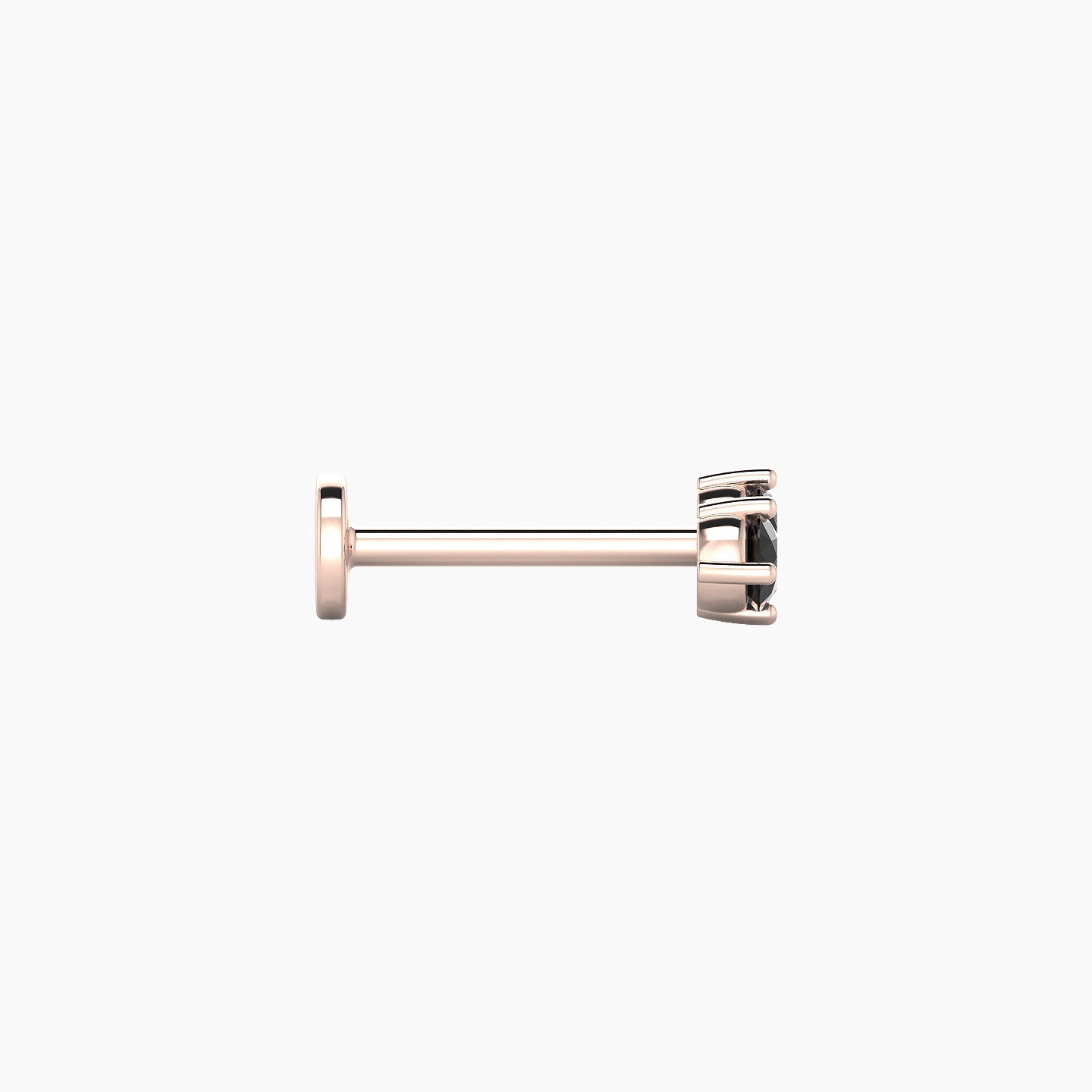 Isis | 18k Rose Gold 8 mm 6.5 mm Black Diamond Nose Piercing