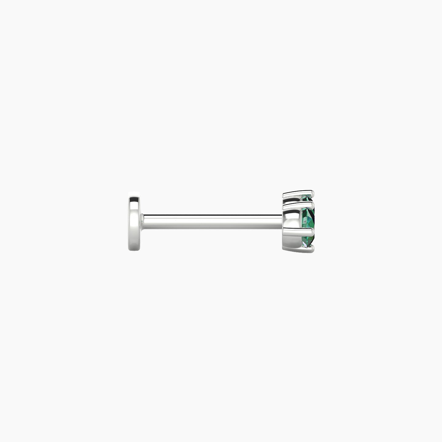 Isis | 18k White Gold 8 mm 6.5 mm Emerald Nose Piercing