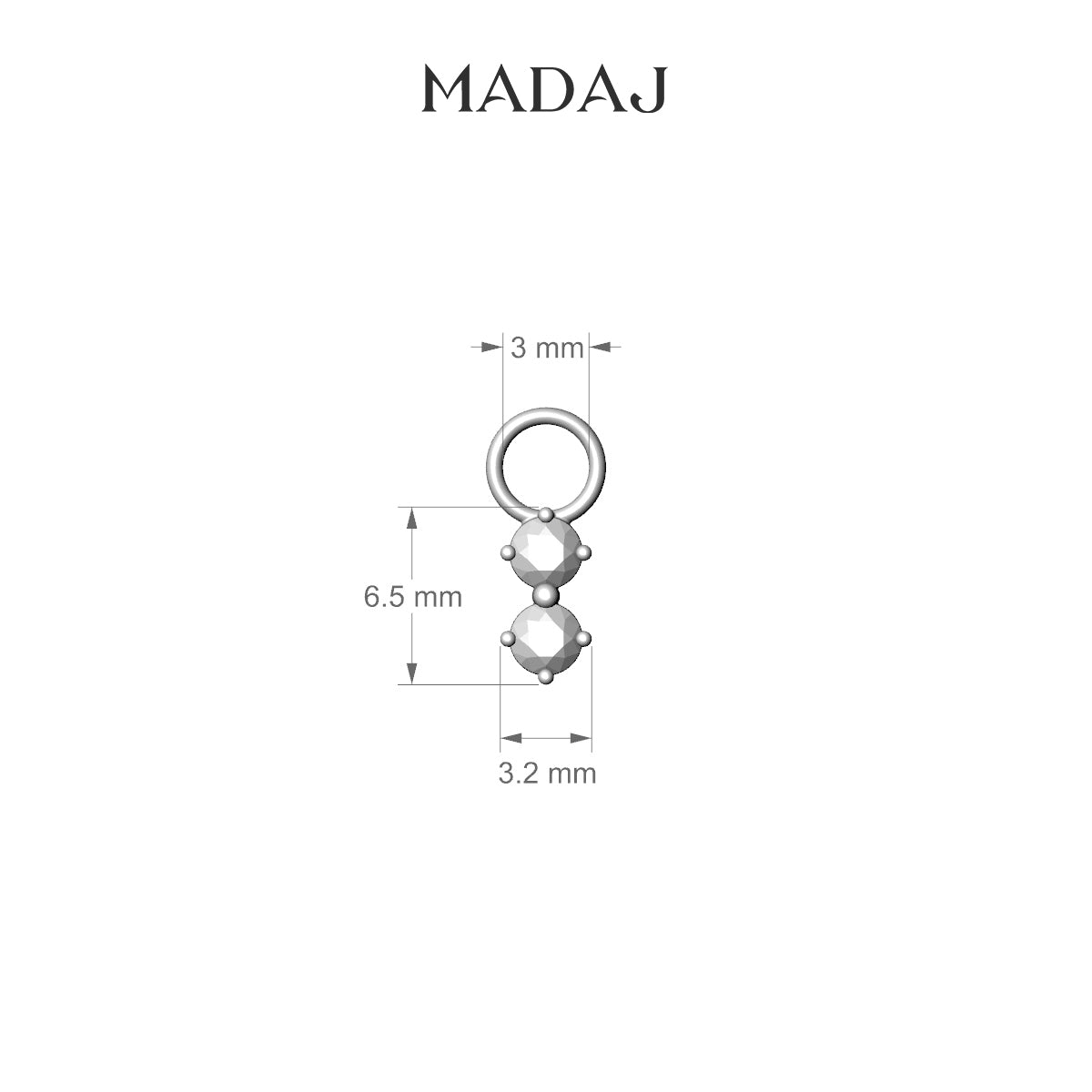 Isis | 18k White Gold 6.5 mm Diamond Charm