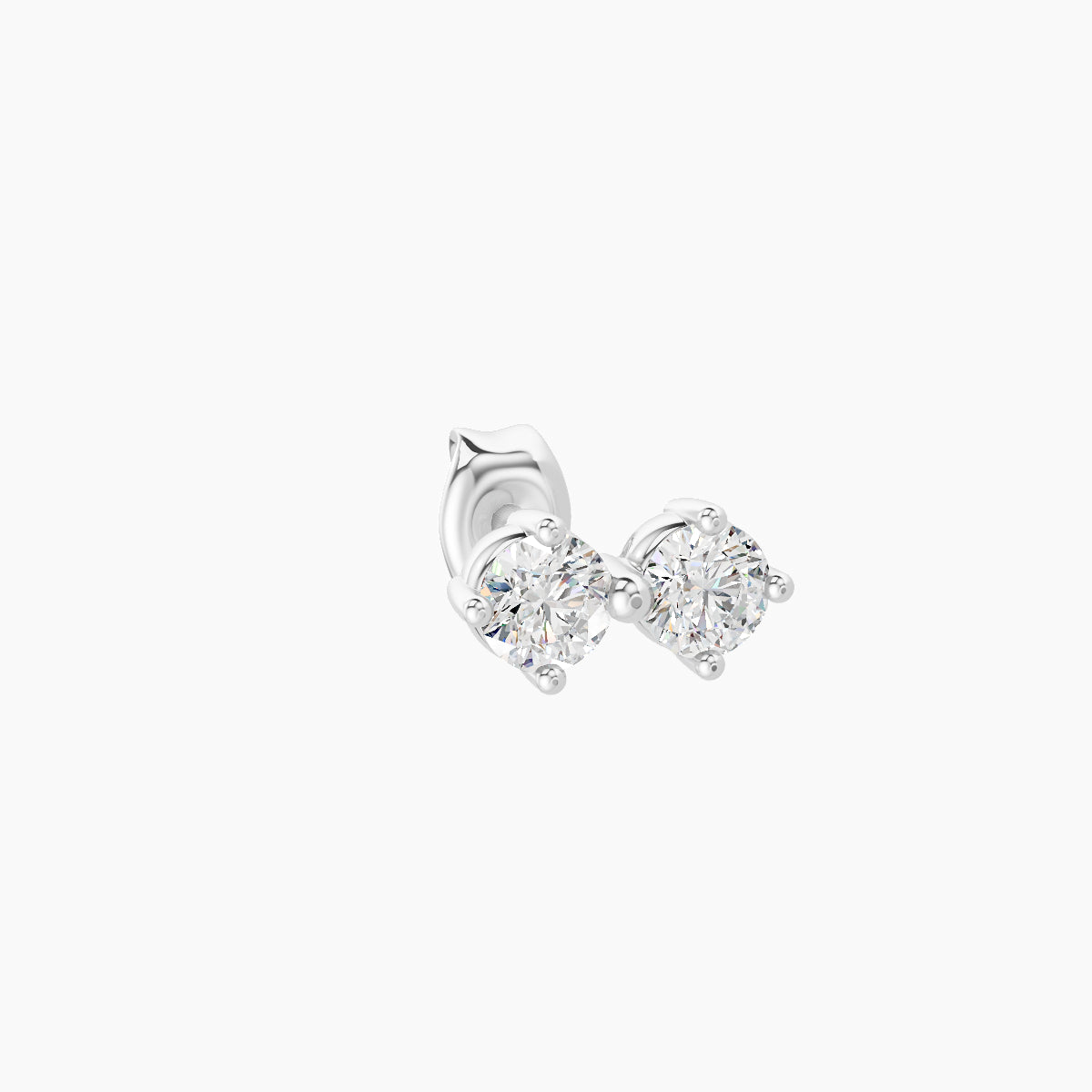 Isis | 18k White Gold 6.5 mm Diamond Earring