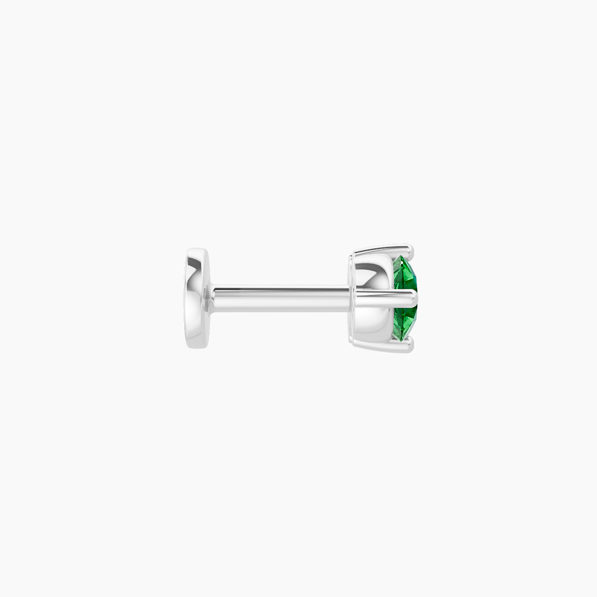Isis | 18k White Gold 5 mm 7.5 mm Emerald Nose Piercing