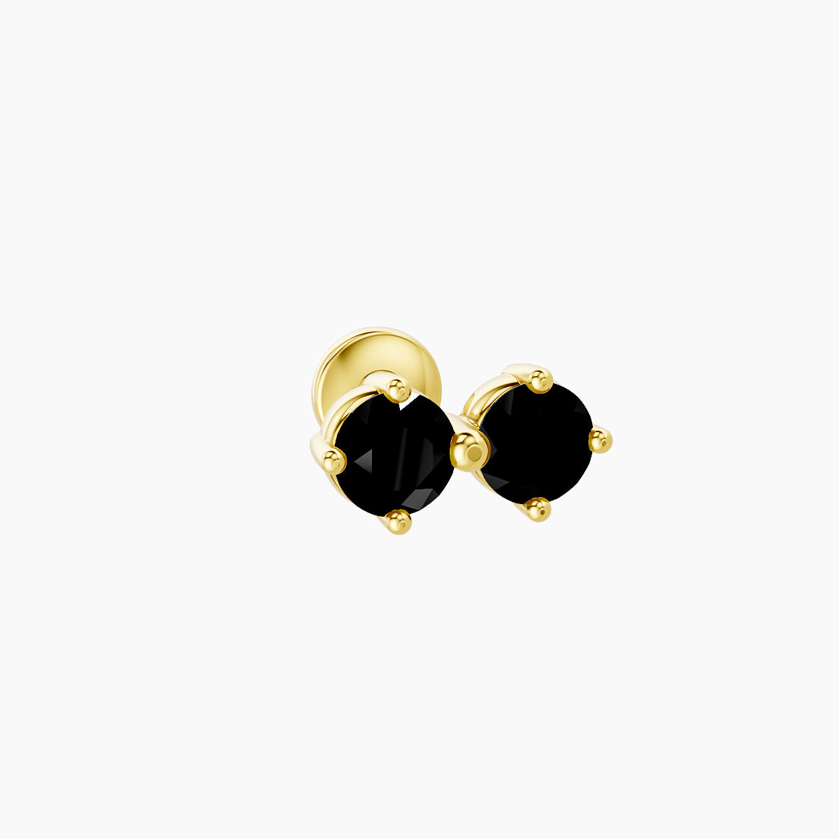 Isis | 18k Yellow Gold 5 mm 7.5 mm Black Diamond Nose Piercing