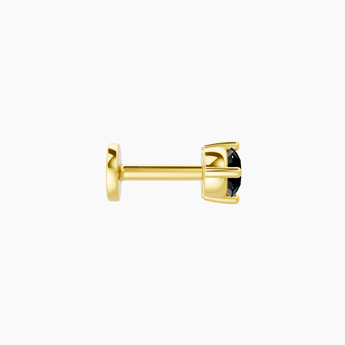 Isis | 18k Yellow Gold 5 mm 7.5 mm Black Diamond Nose Piercing