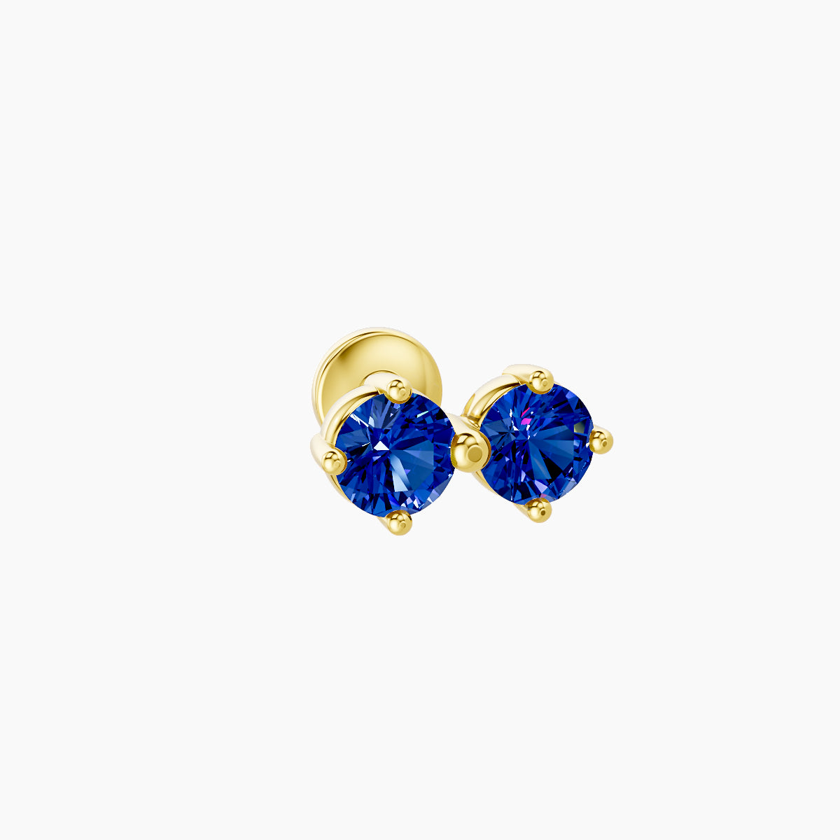 Isis | 18k Yellow Gold 5 mm 7.5 mm Sapphire Nose Piercing