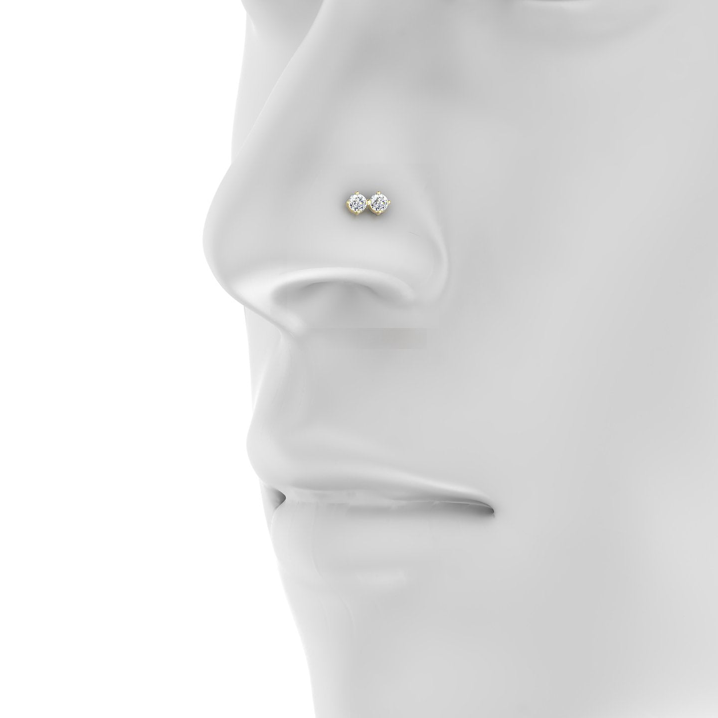 Isis | 18k Yellow Gold 7.5 mm 5 mm Diamond Nose Piercing