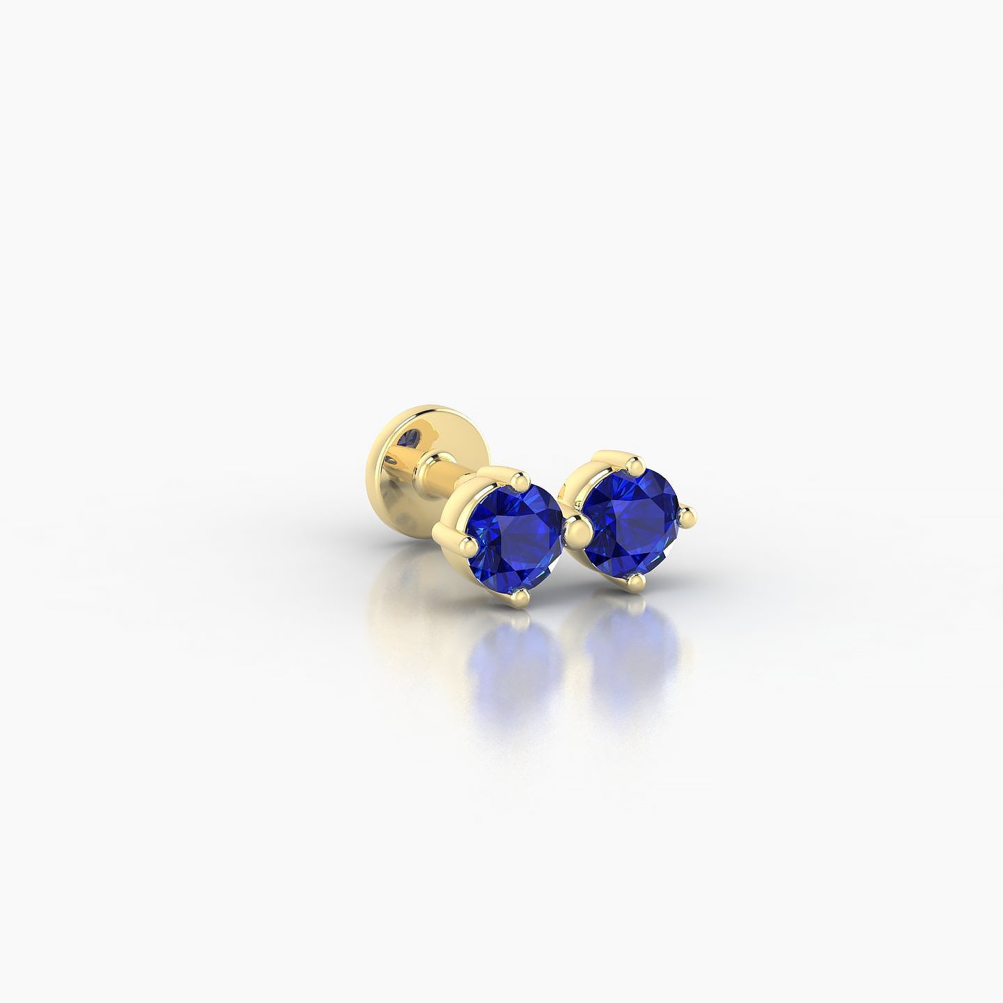 Isis | 18k Yellow Gold 5 mm 7.5 mm Sapphire Nose Piercing