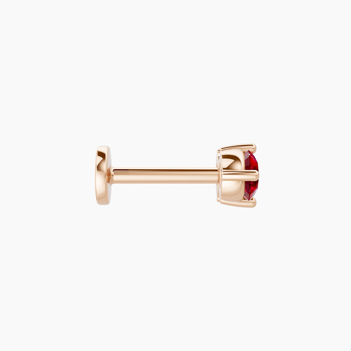 Isis | 18k Rose Gold 6.5 mm 7.5 mm Ruby Nose Piercing