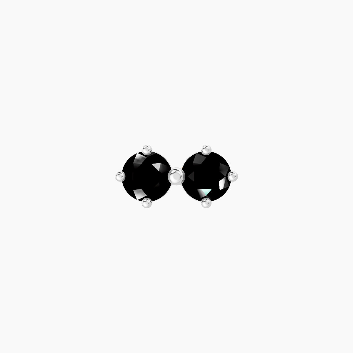 Isis | 18k White Gold 6.5 mm 7.5 mm Black Diamond Nose Piercing