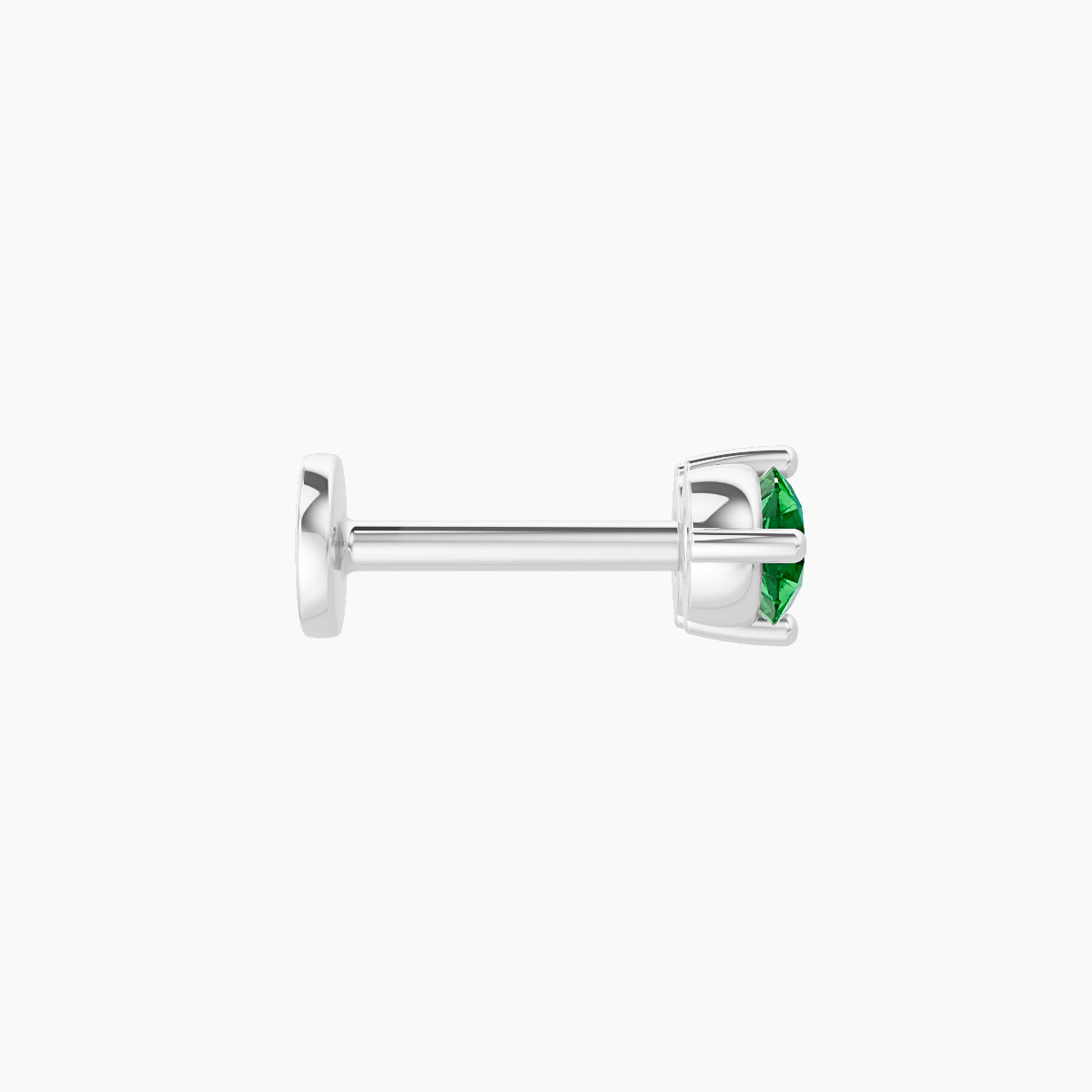 Isis | 18k White Gold 6.5 mm 7.5 mm Emerald Nose Piercing