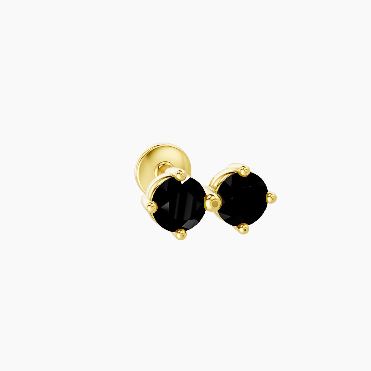 Isis | 18k Yellow Gold 6.5 mm 7.5 mm Black Diamond Nose Piercing