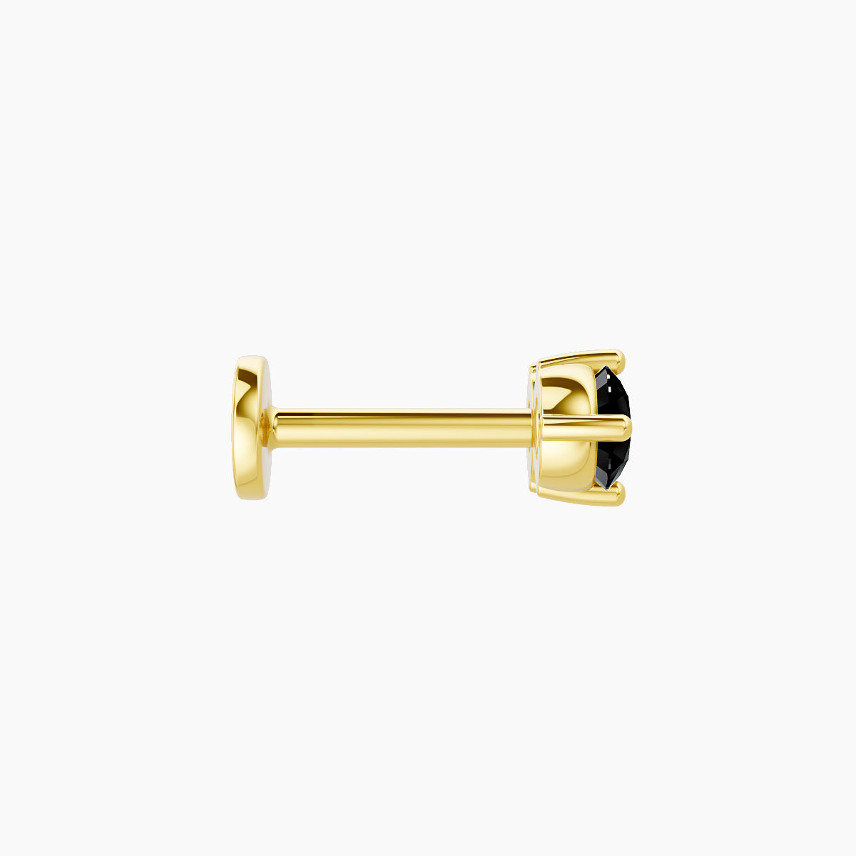 Isis | 18k Yellow Gold 6.5 mm 7.5 mm Black Diamond Nose Piercing