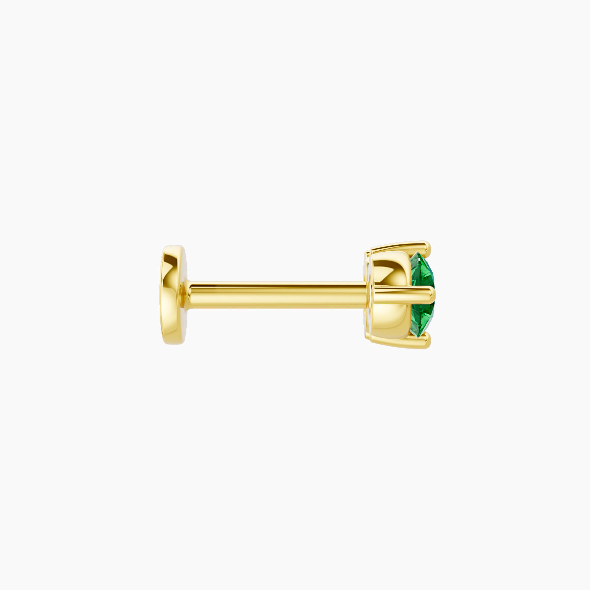 Isis | 18k Yellow Gold 6.5 mm 7.5 mm Emerald Nose Piercing