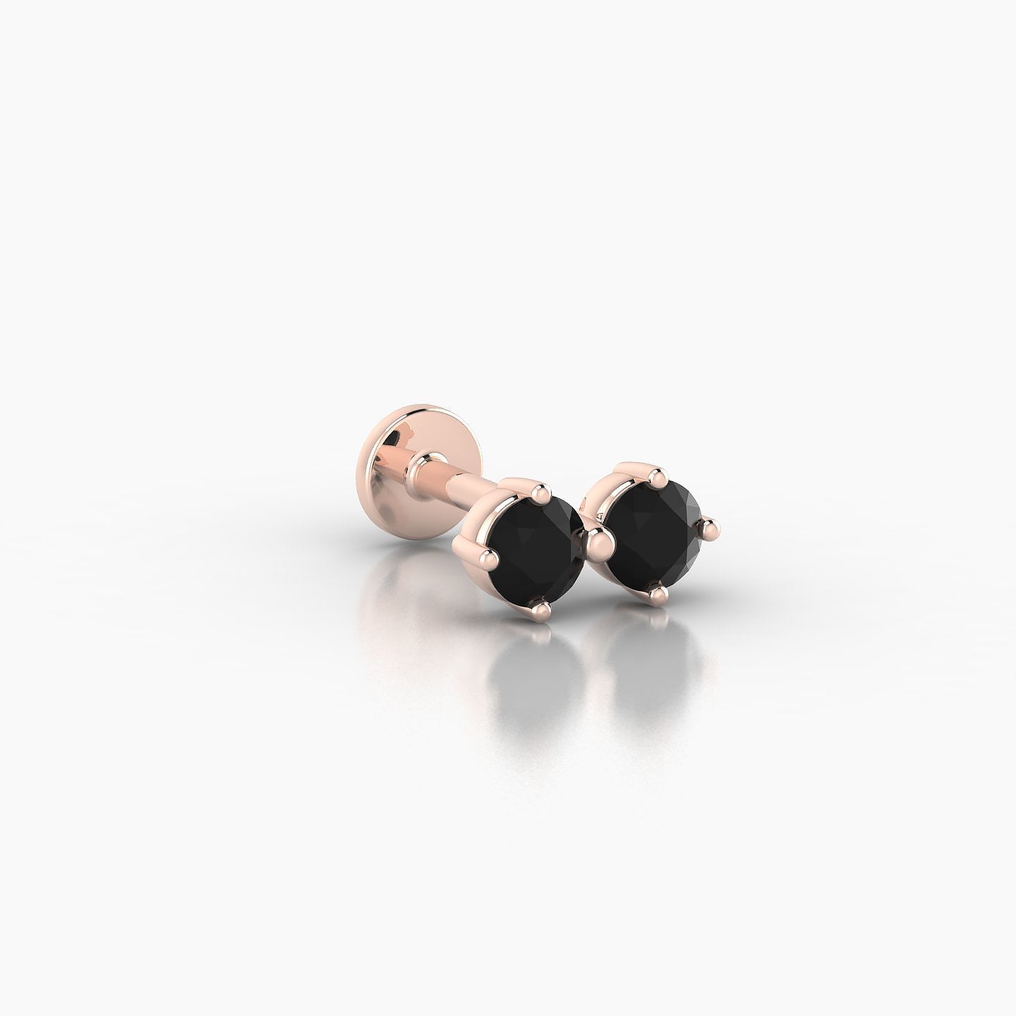 Isis | 18k Rose Gold 6.5 mm 7.5 mm Black Diamond Nose Piercing