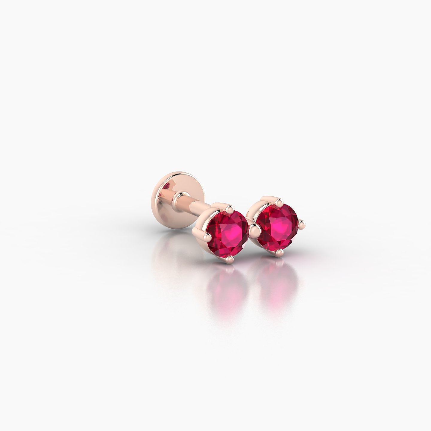 Isis | 18k Rose Gold 6.5 mm 7.5 mm Ruby Nose Piercing