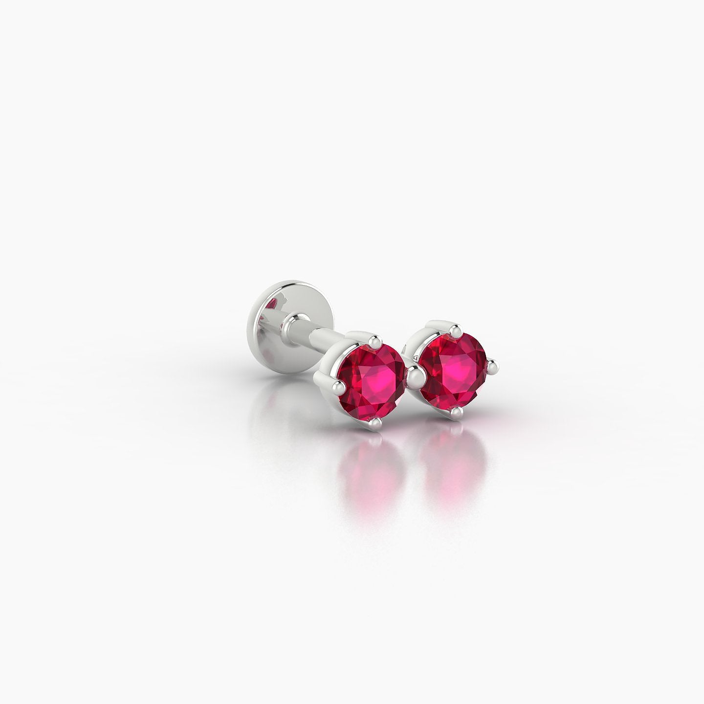 Isis | 18k White Gold 6.5 mm 7.5 mm Ruby Nose Piercing
