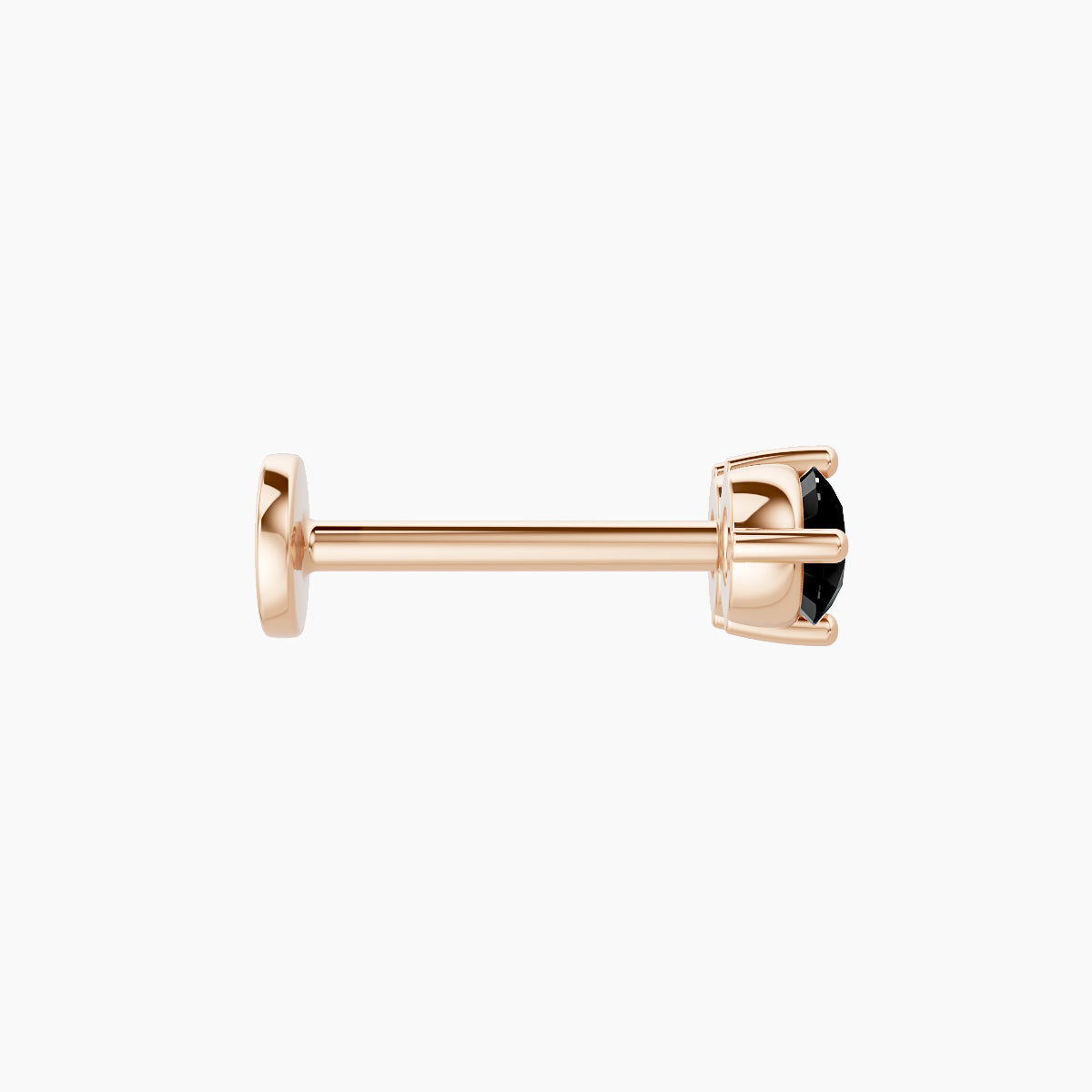 Isis | 18k Rose Gold 8 mm 7.5 mm Black Diamond Nose Piercing