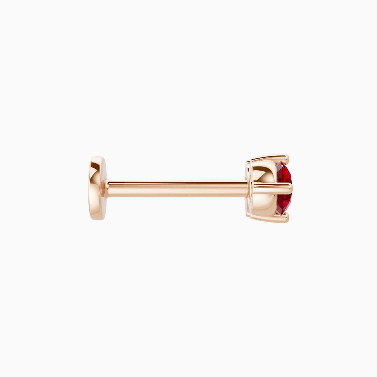 Isis | 18k Rose Gold 8 mm 7.5 mm Ruby Nose Piercing