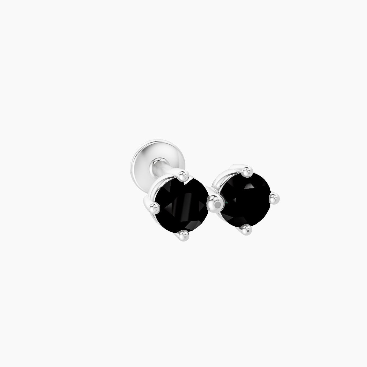 Isis | 18k White Gold 8 mm 7.5 mm Black Diamond Nose Piercing