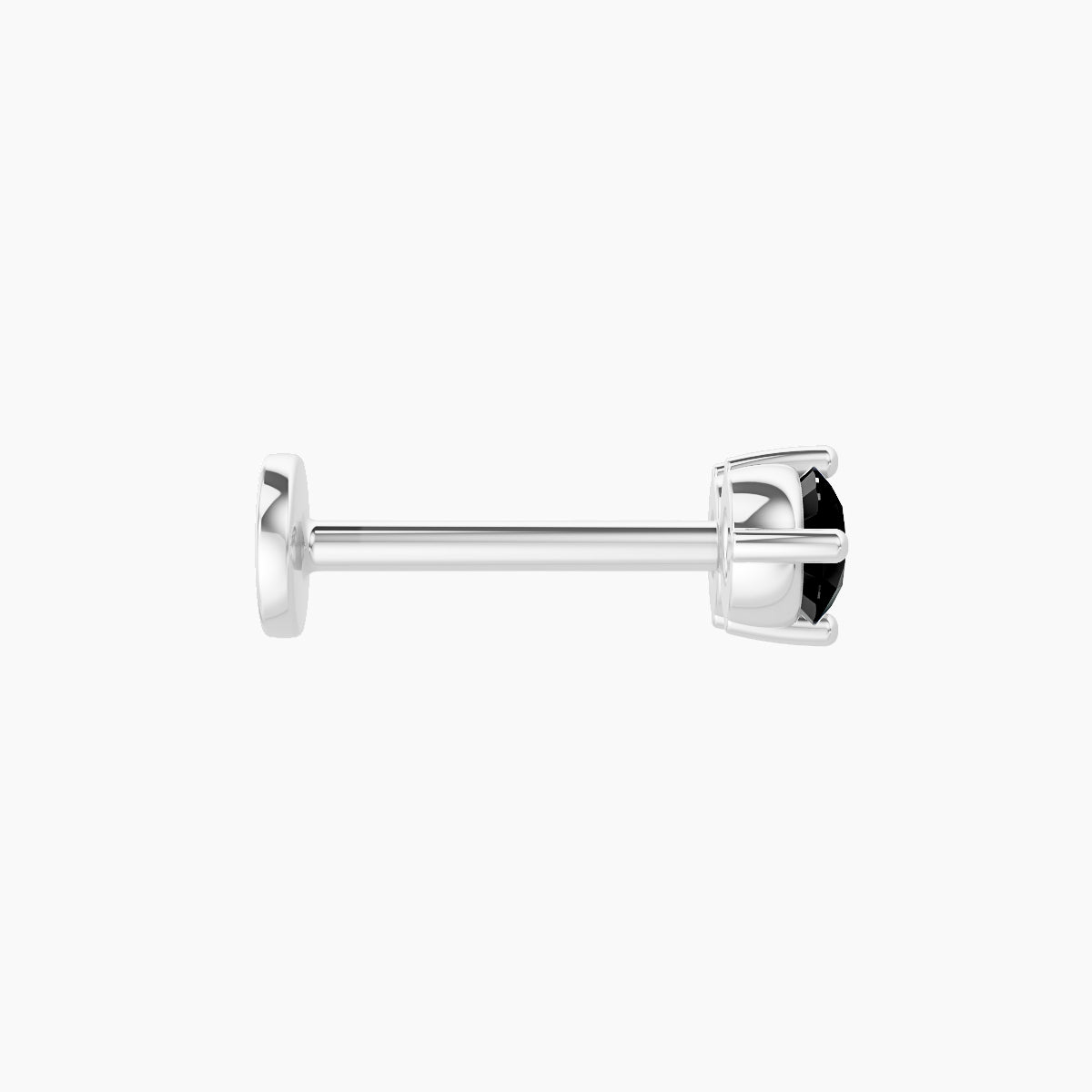 Isis | 18k White Gold 8 mm 7.5 mm Black Diamond Nose Piercing