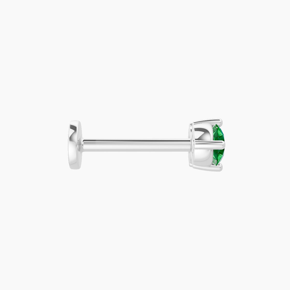 Isis | 18k White Gold 8 mm 7.5 mm Emerald Nose Piercing