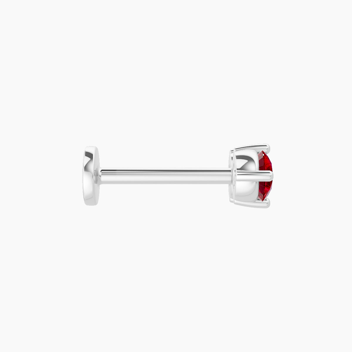 Isis | 18k White Gold 8 mm 7.5 mm Ruby Nose Piercing