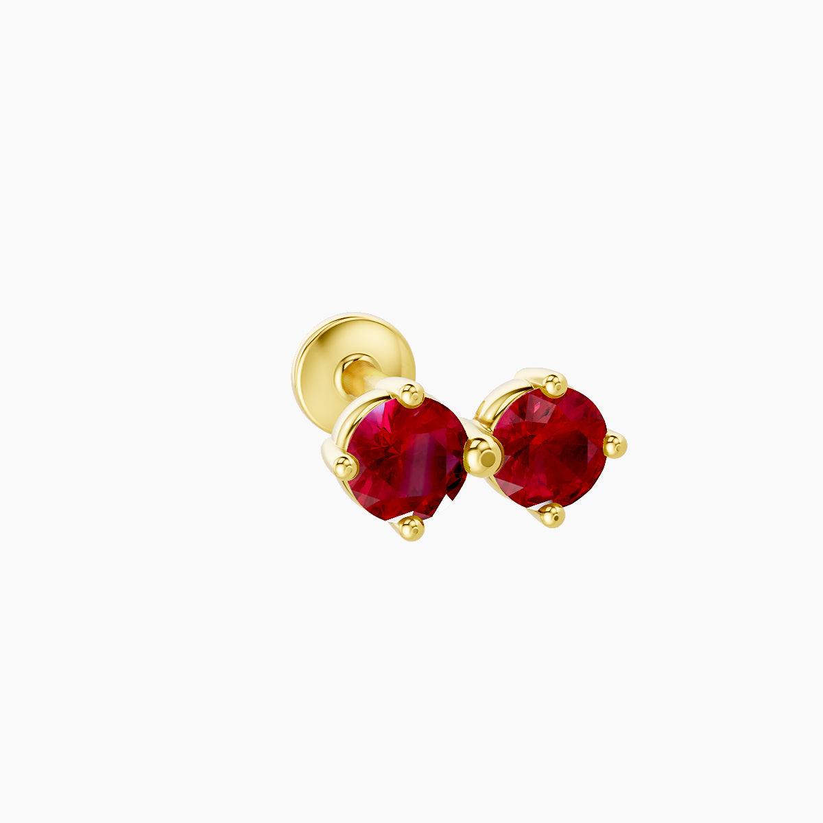 Isis | 18k Yellow Gold 8 mm 7.5 mm Ruby Nose Piercing