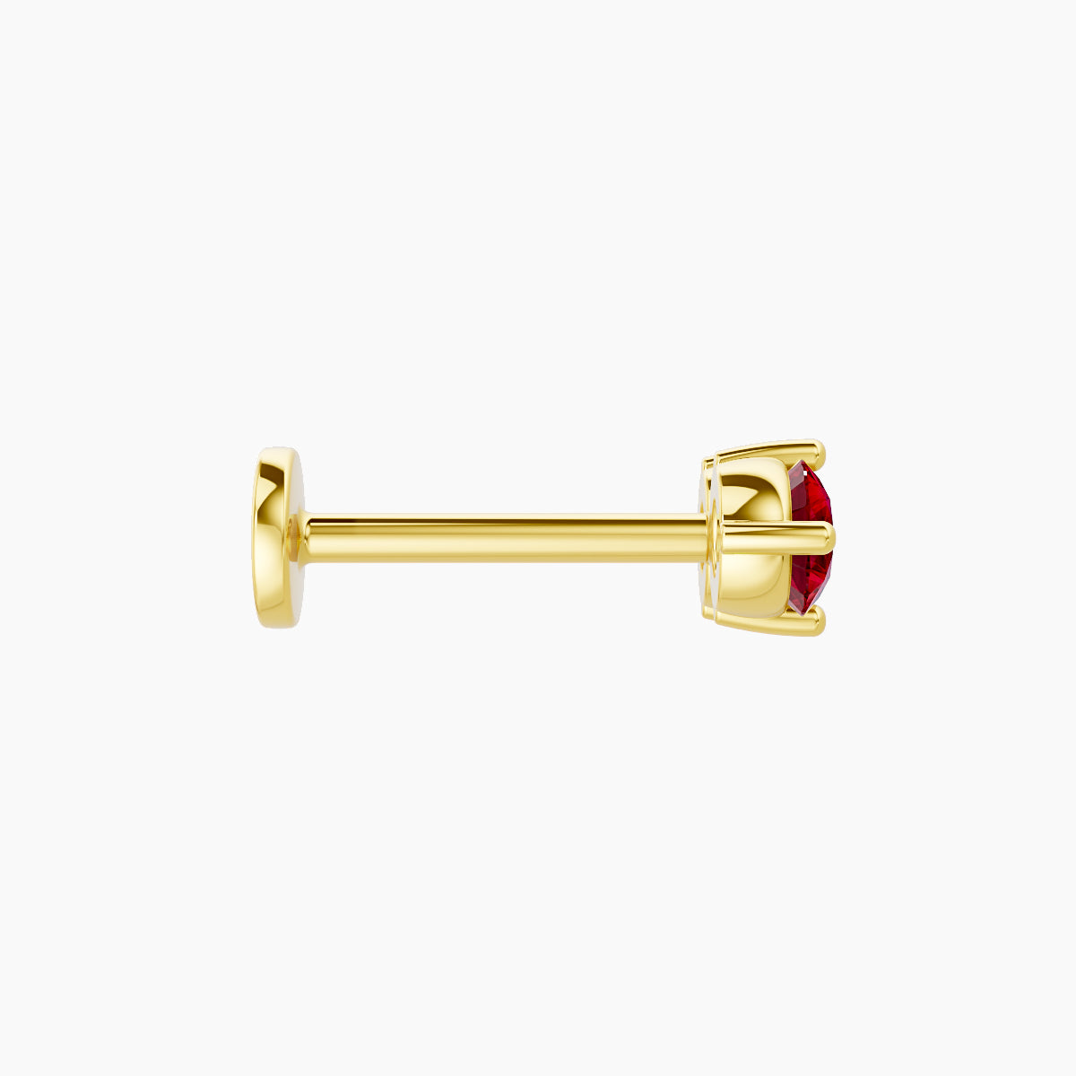 Isis | 18k Yellow Gold 8 mm 7.5 mm Ruby Nose Piercing