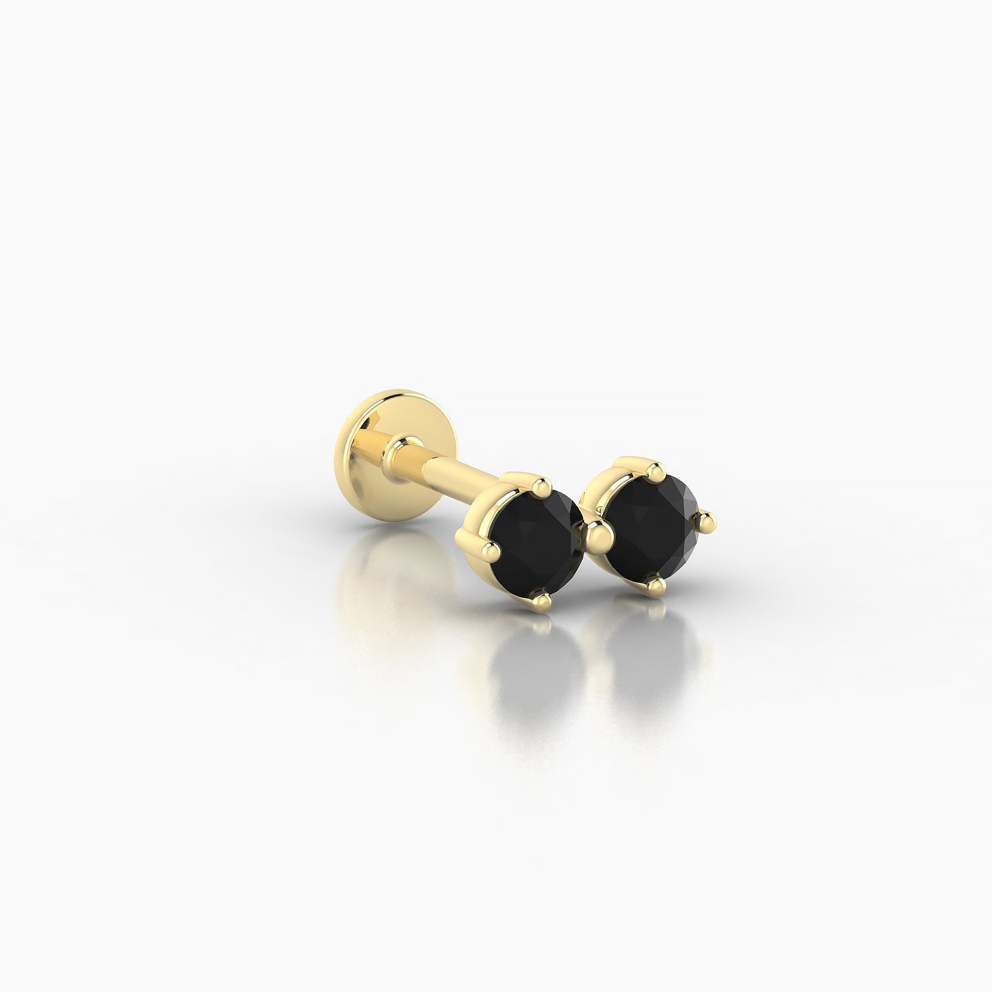 Isis | 18k Yellow Gold 8 mm 7.5 mm Black Diamond Nose Piercing