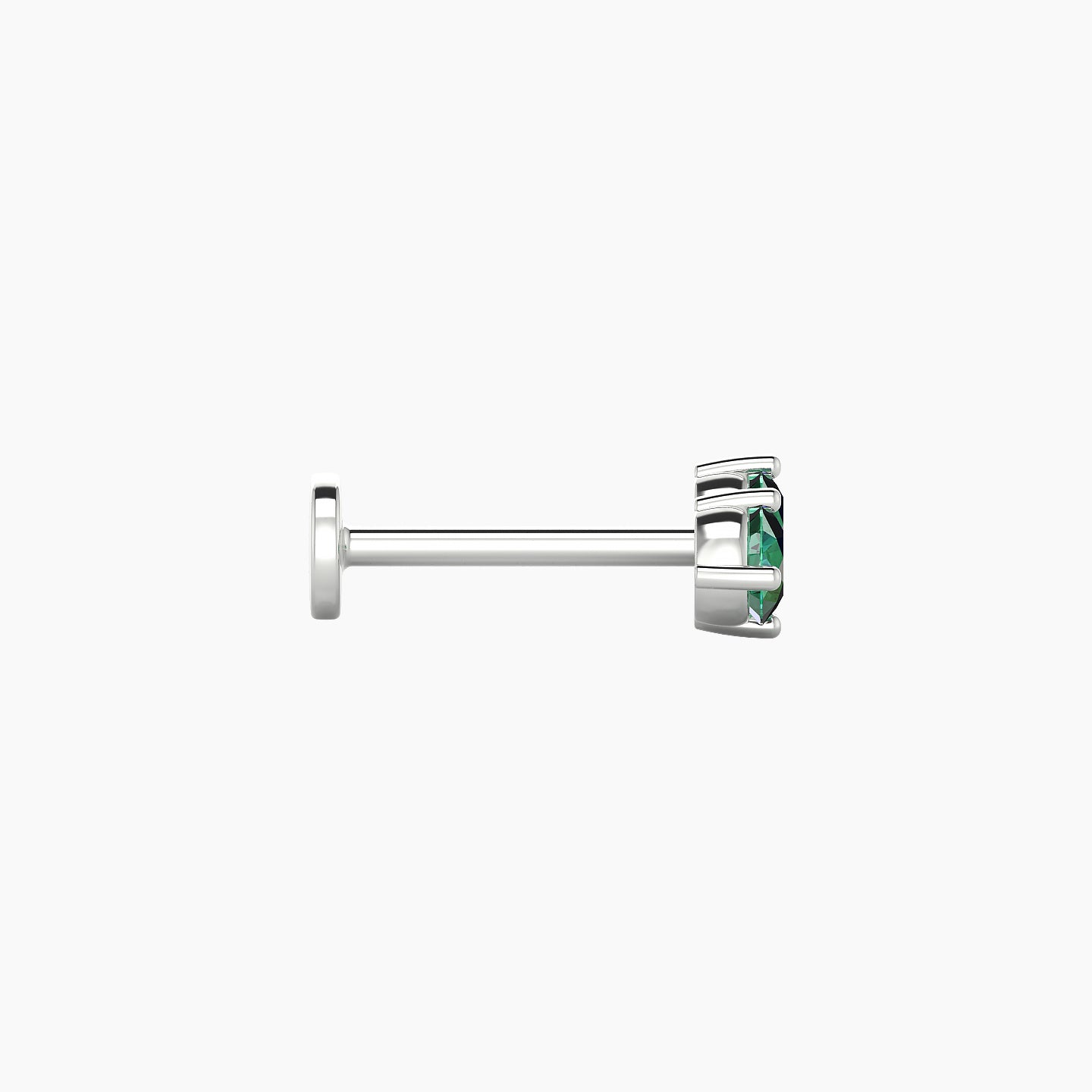 Isis | 18k White Gold 8 mm 7.5 mm Emerald Nose Piercing