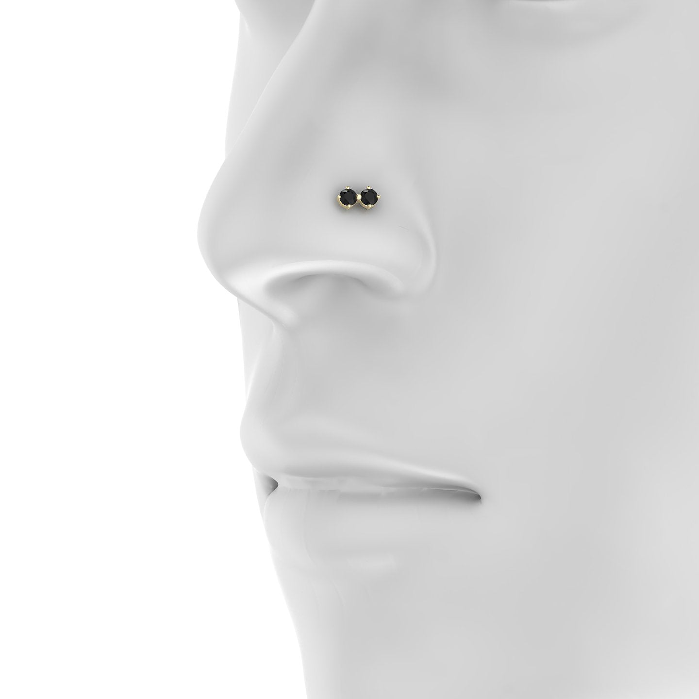 Isis | 18k Yellow Gold 8 mm 7.5 mm Black Diamond Nose Piercing