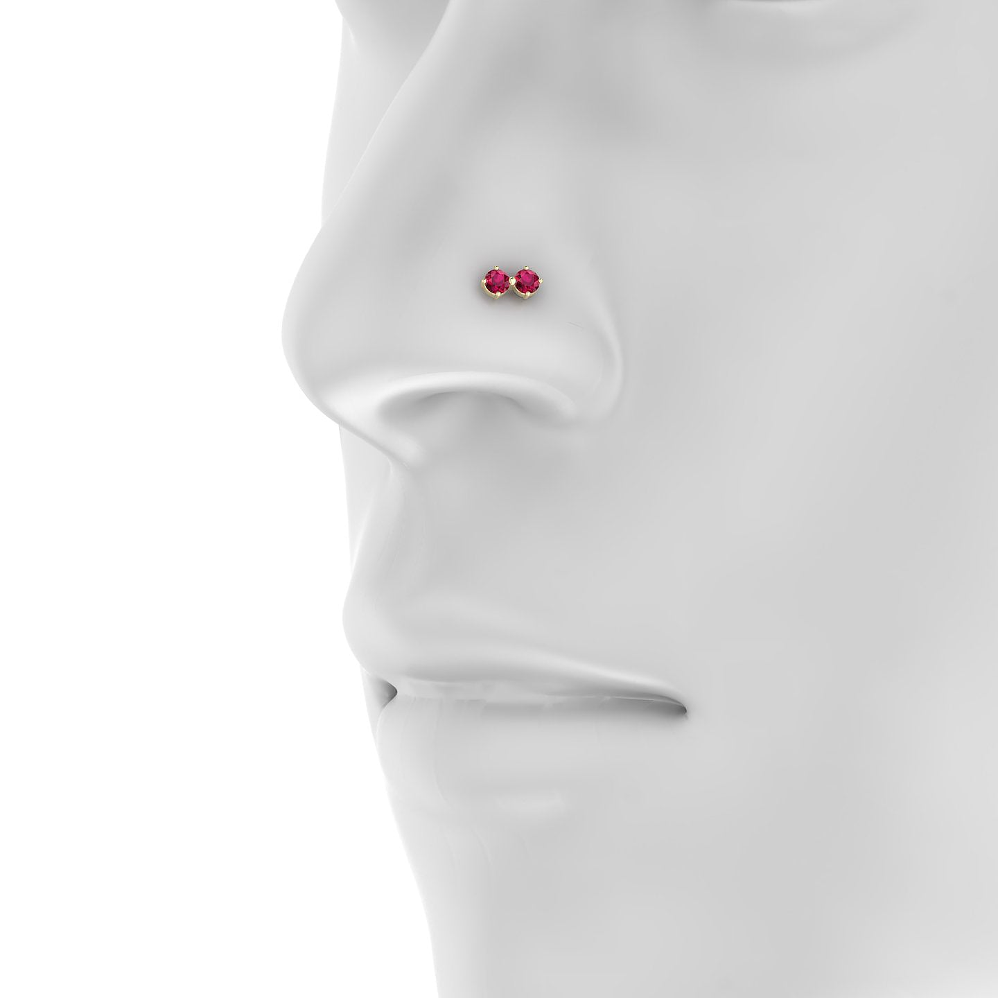 Isis | 18k Yellow Gold 8 mm 7.5 mm Ruby Nose Piercing