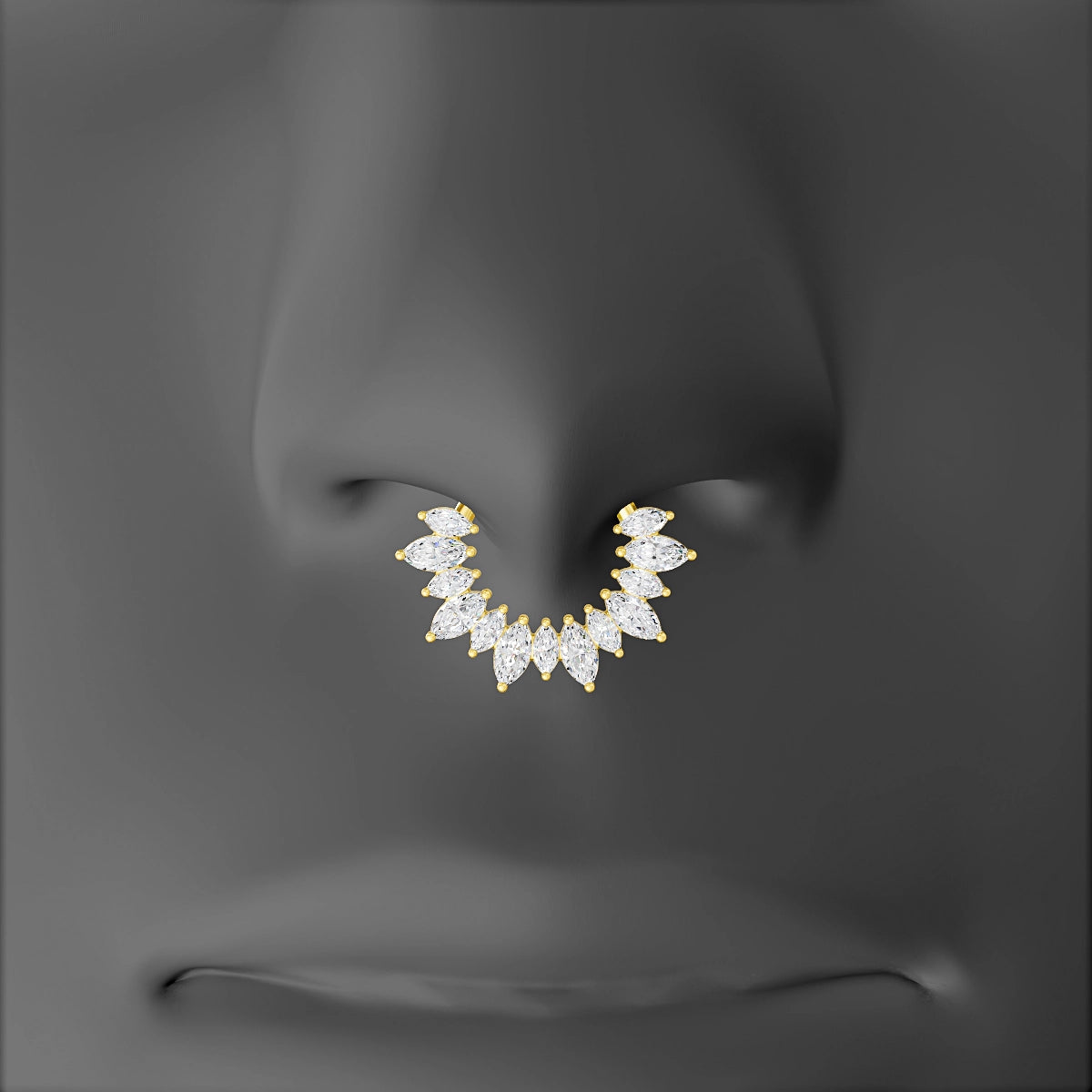 Joy | 18k Yellow Gold 8 mm Diamond Septum Piercing