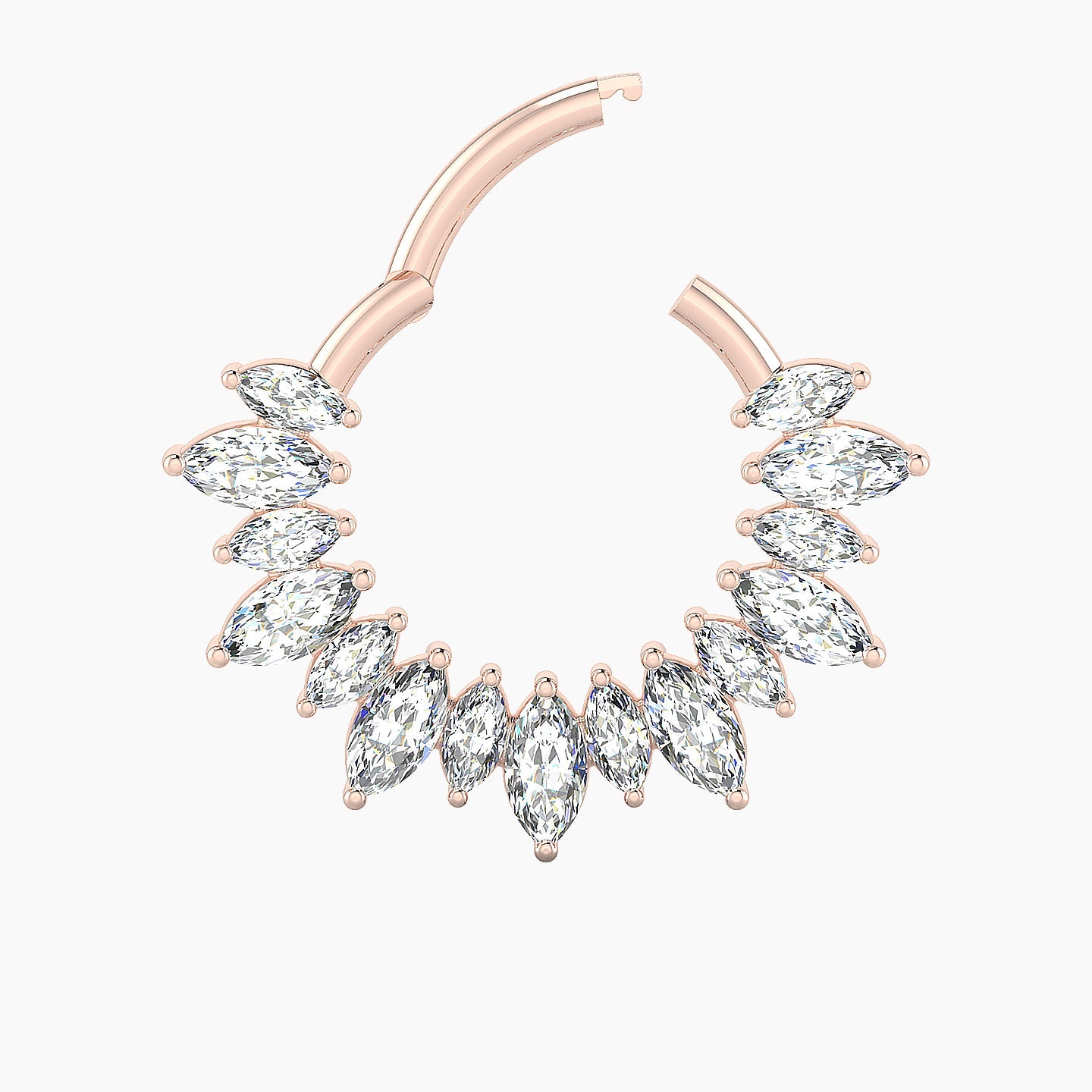 Joy | 18k Rose Gold 9.5 mm Diamond Daith Piercing