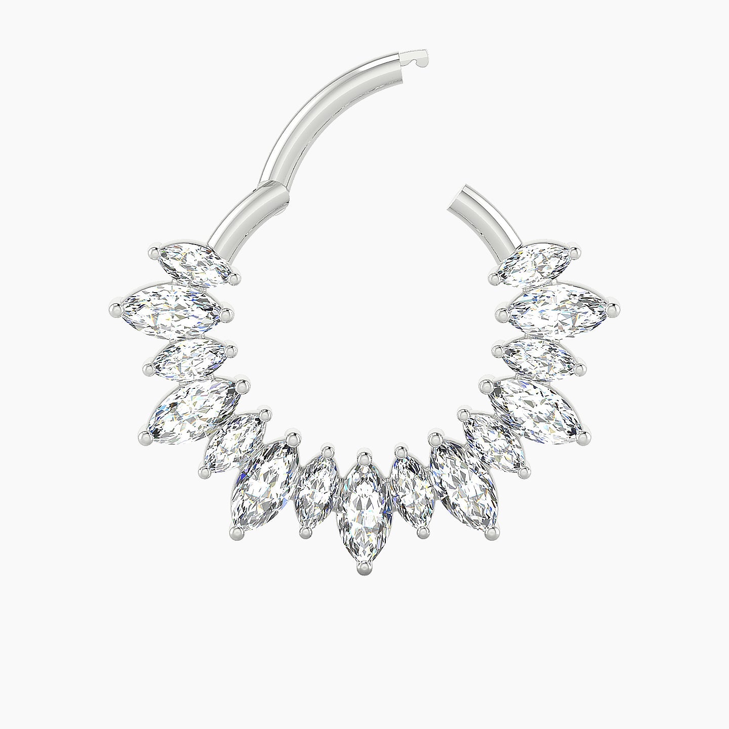 Joy | 18k White Gold 9.5 mm Diamond Daith Piercing