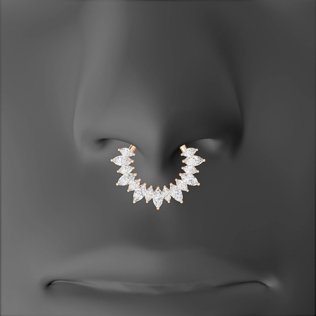 Joy | 18k Rose Gold 9.5 mm Diamond Septum Piercing