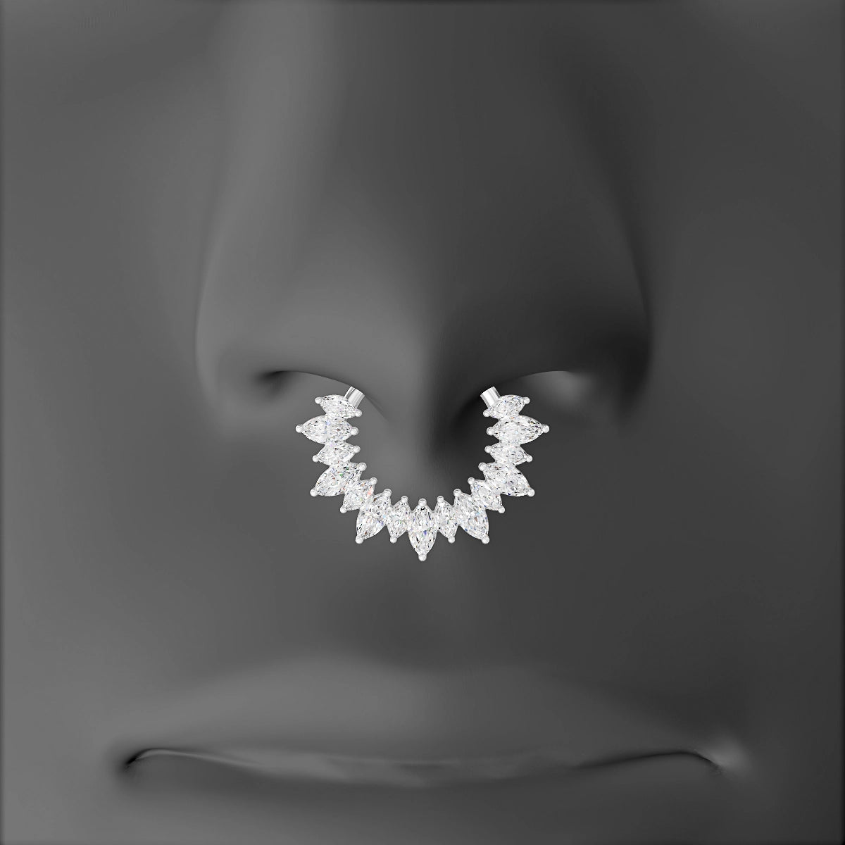 Joy | 18k White Gold 9.5 mm Diamond Septum Piercing