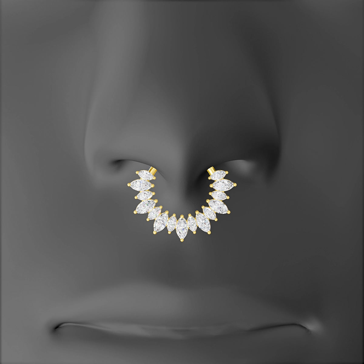 Joy | 18k Yellow Gold 9.5 mm Diamond Septum Piercing