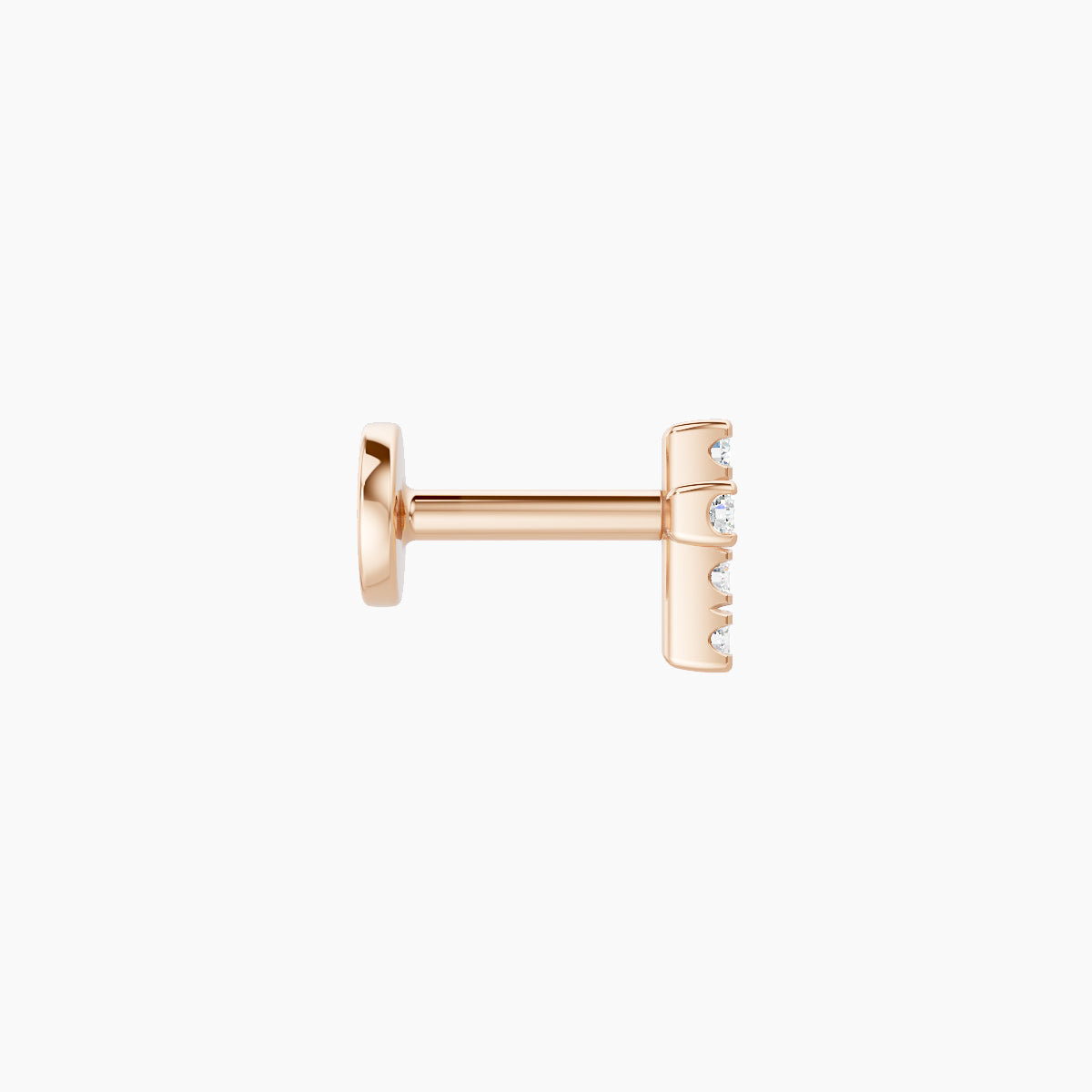 Junon | 18k Rose Gold 5 mm 5 mm Cross Diamond Nose Piercing
