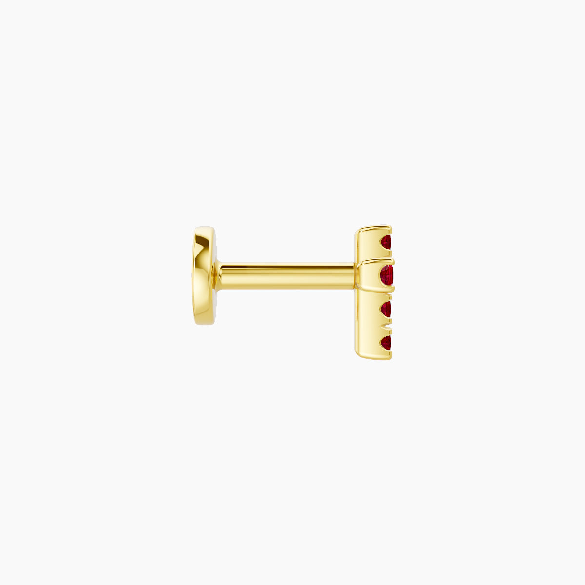 Junon | 18k Yellow Gold 5 mm 5 mm Cross Ruby Nose Piercing