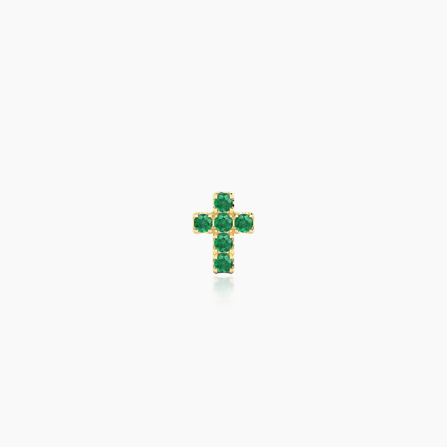 Junon | 18k Yellow Gold 5 mm 5 mm Cross Emerald Nose Piercing