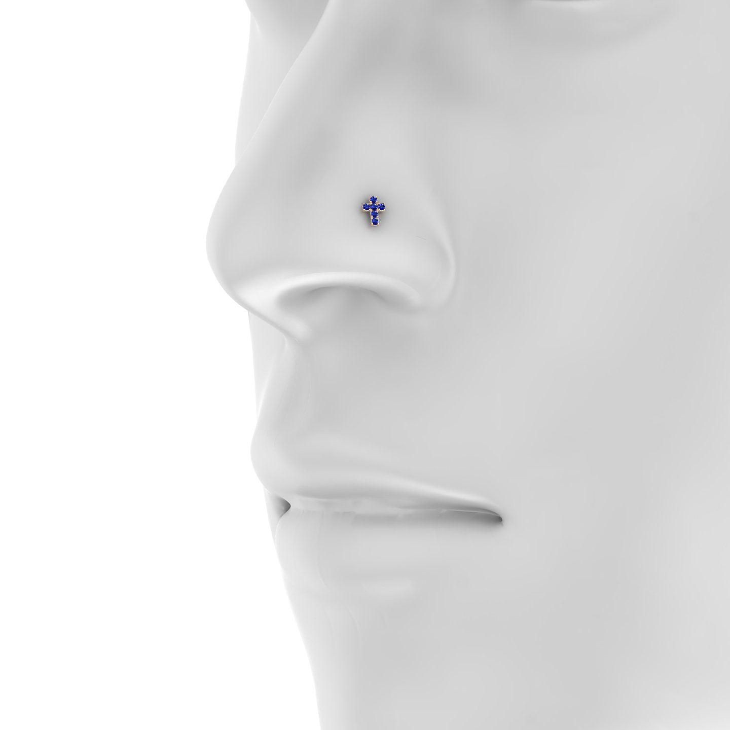Junon | 18k Rose Gold 5 mm 5 mm Cross Sapphire Nose Piercing