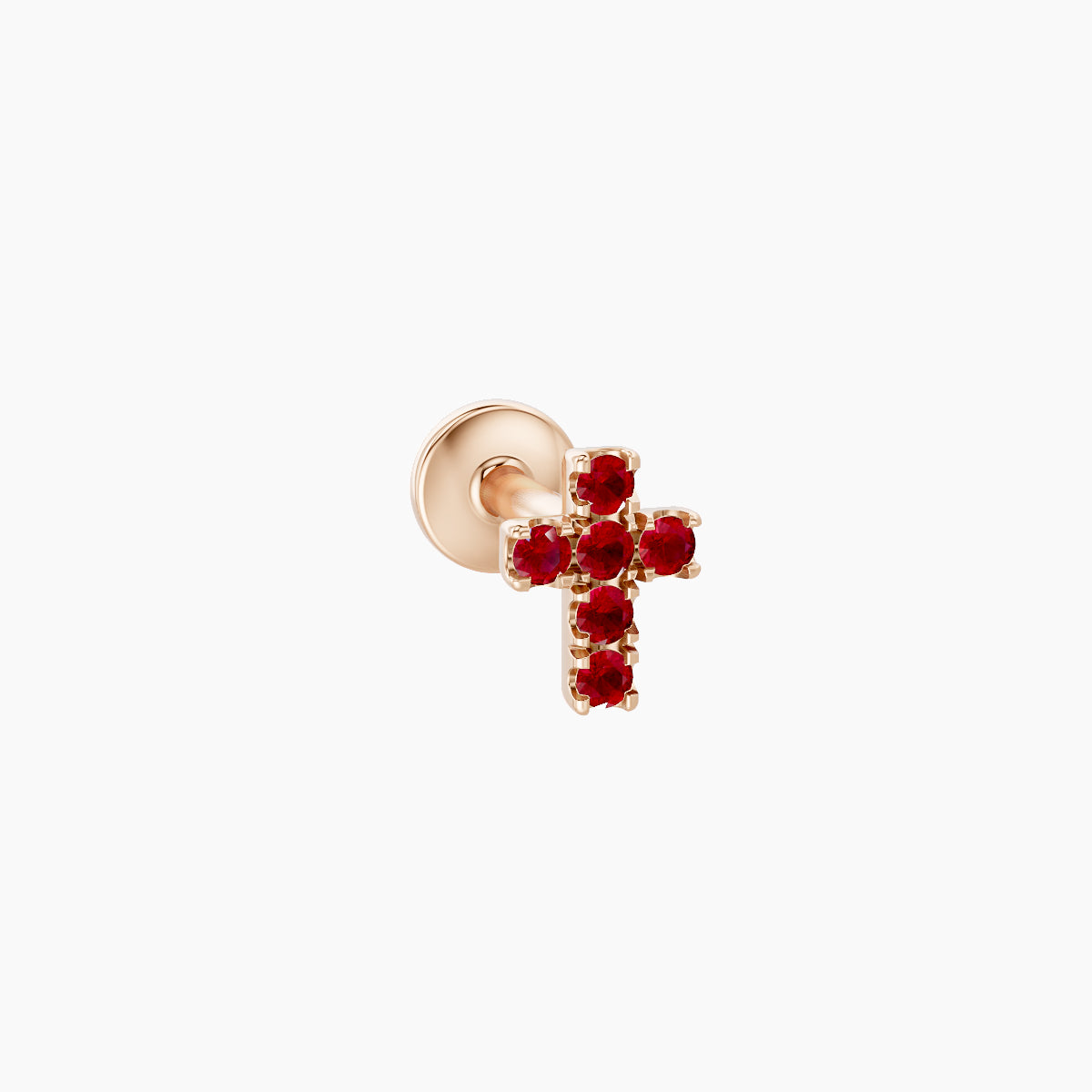 Junon | 18k Rose Gold 5 mm 5 mm Cross Ruby Piercing