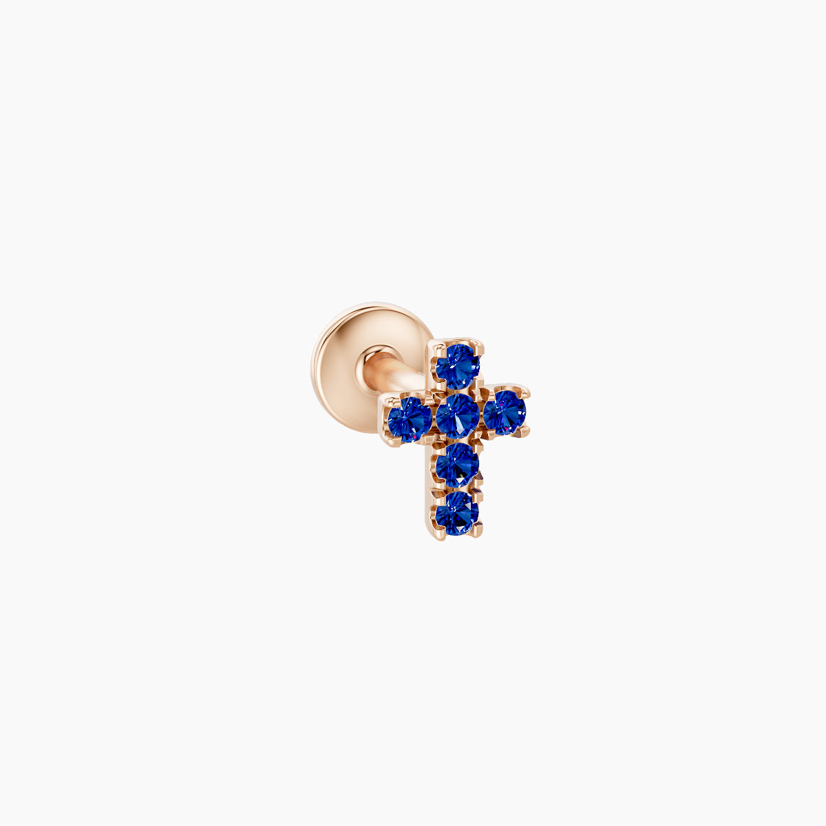 Junon | 18k Rose Gold 5 mm 5 mm Cross Sapphire Piercing