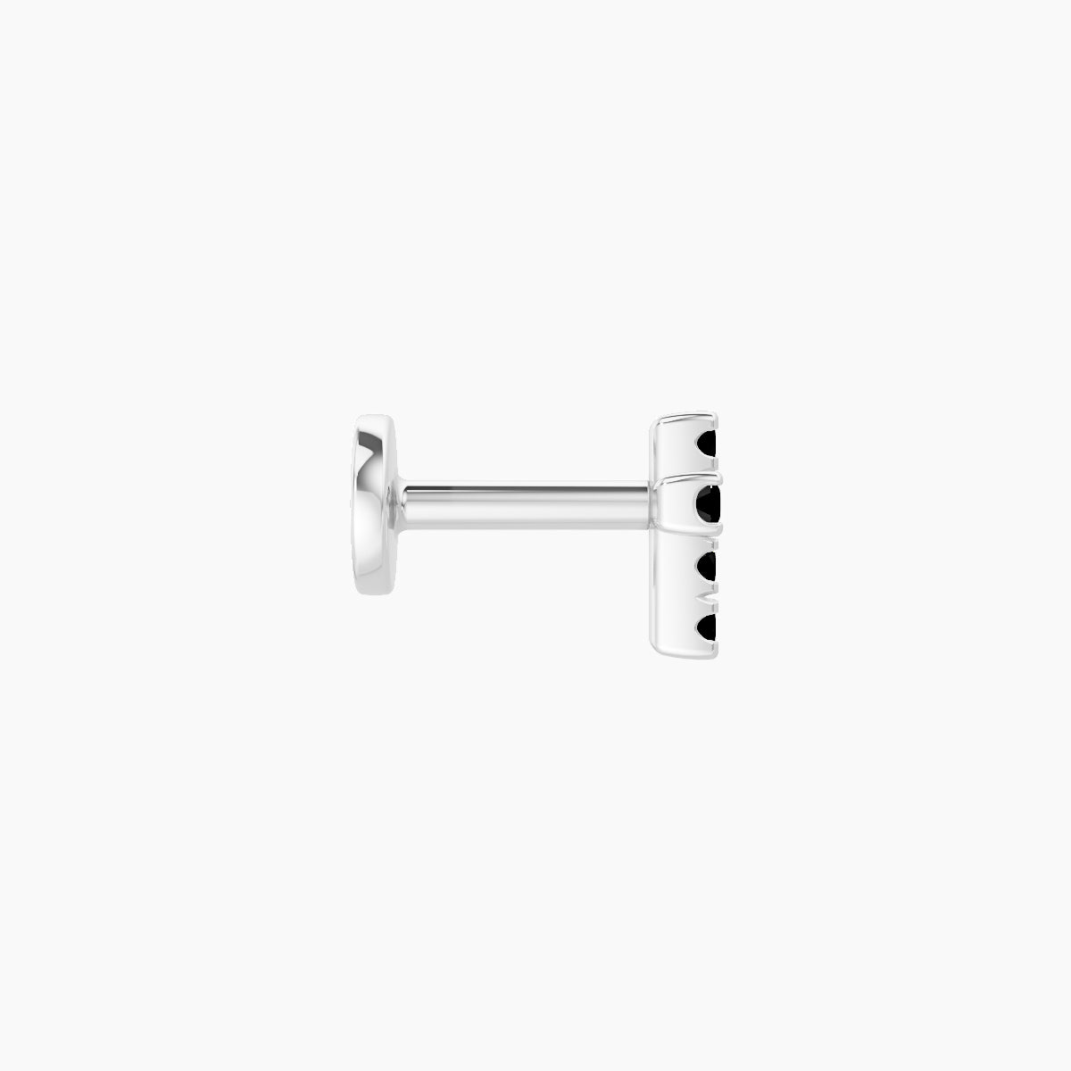 Junon | 18k White Gold 5 mm 5 mm Cross Black Diamond Piercing
