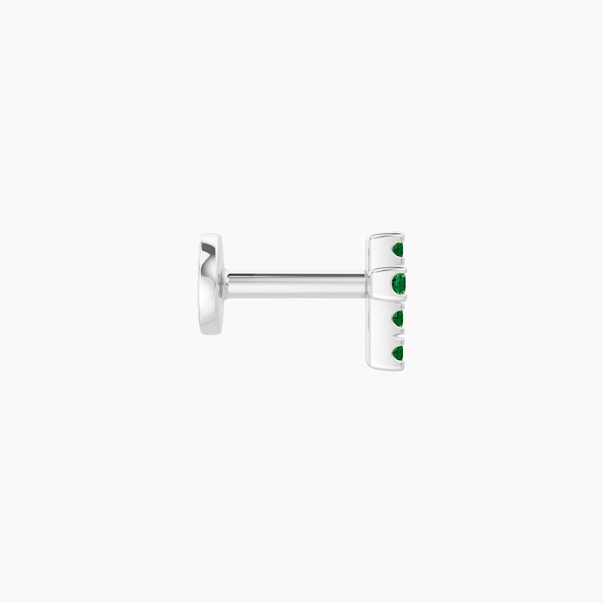Junon | 18k White Gold 5 mm 5 mm Cross Emerald Piercing