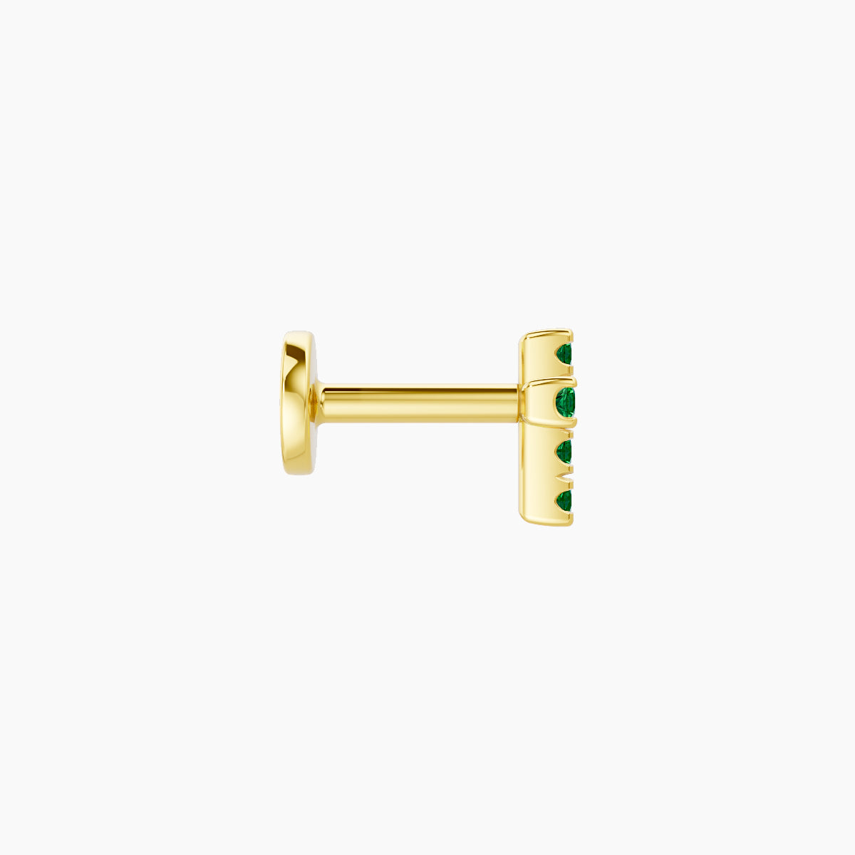 Junon | 18k Yellow Gold 5 mm 5 mm Cross Emerald Piercing