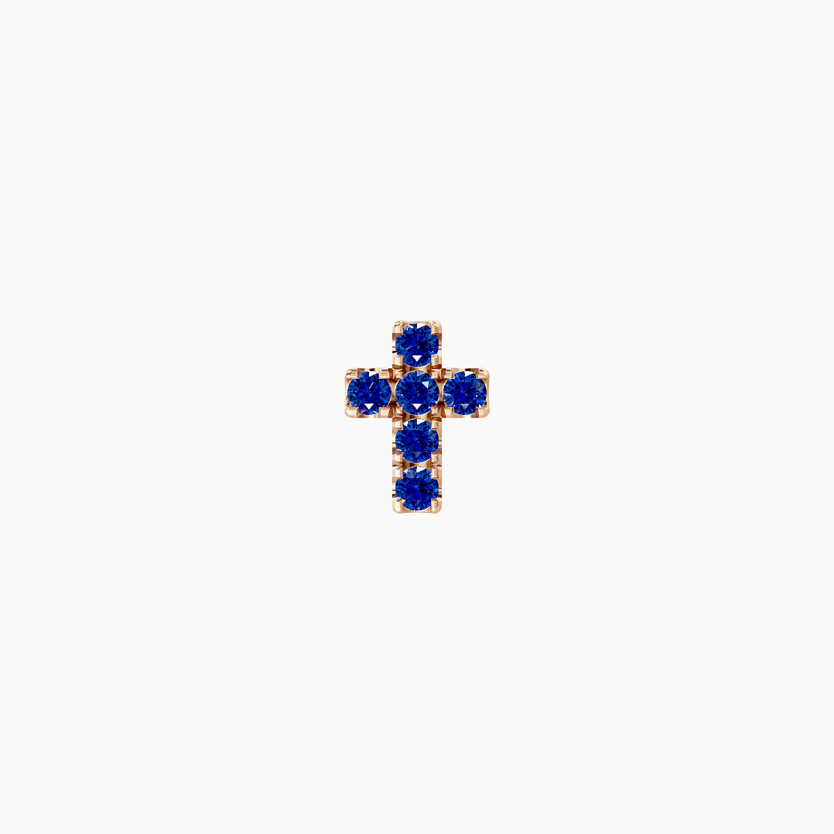 Junon | 18k Rose Gold 6.5 mm 5 mm Cross Sapphire Nose Piercing