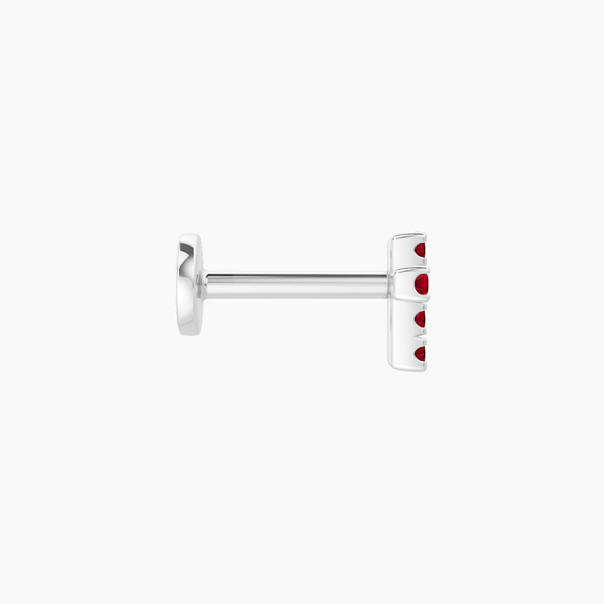 Junon | 18k White Gold 6.5 mm 5 mm Cross Ruby Nose Piercing