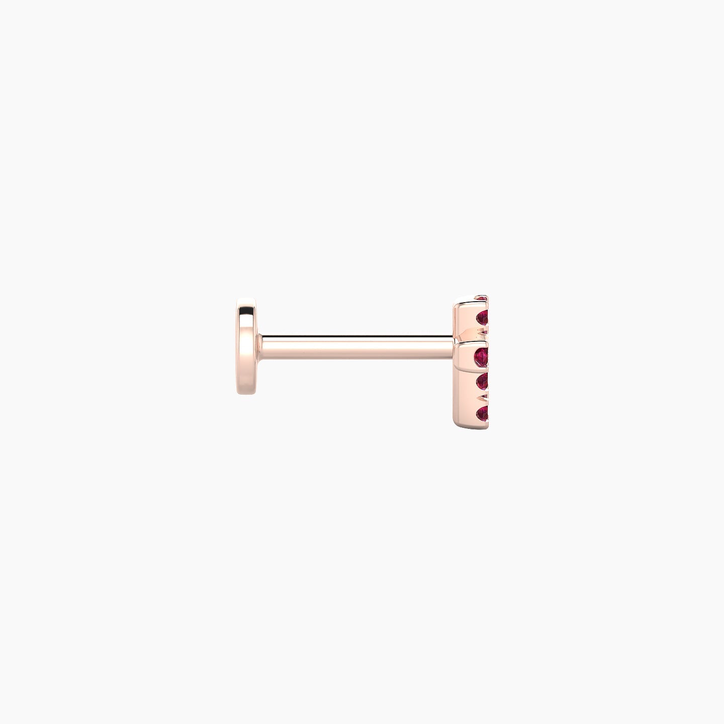 Junon | 18k Rose Gold 6.5 mm 5 mm Cross Ruby Nose Piercing