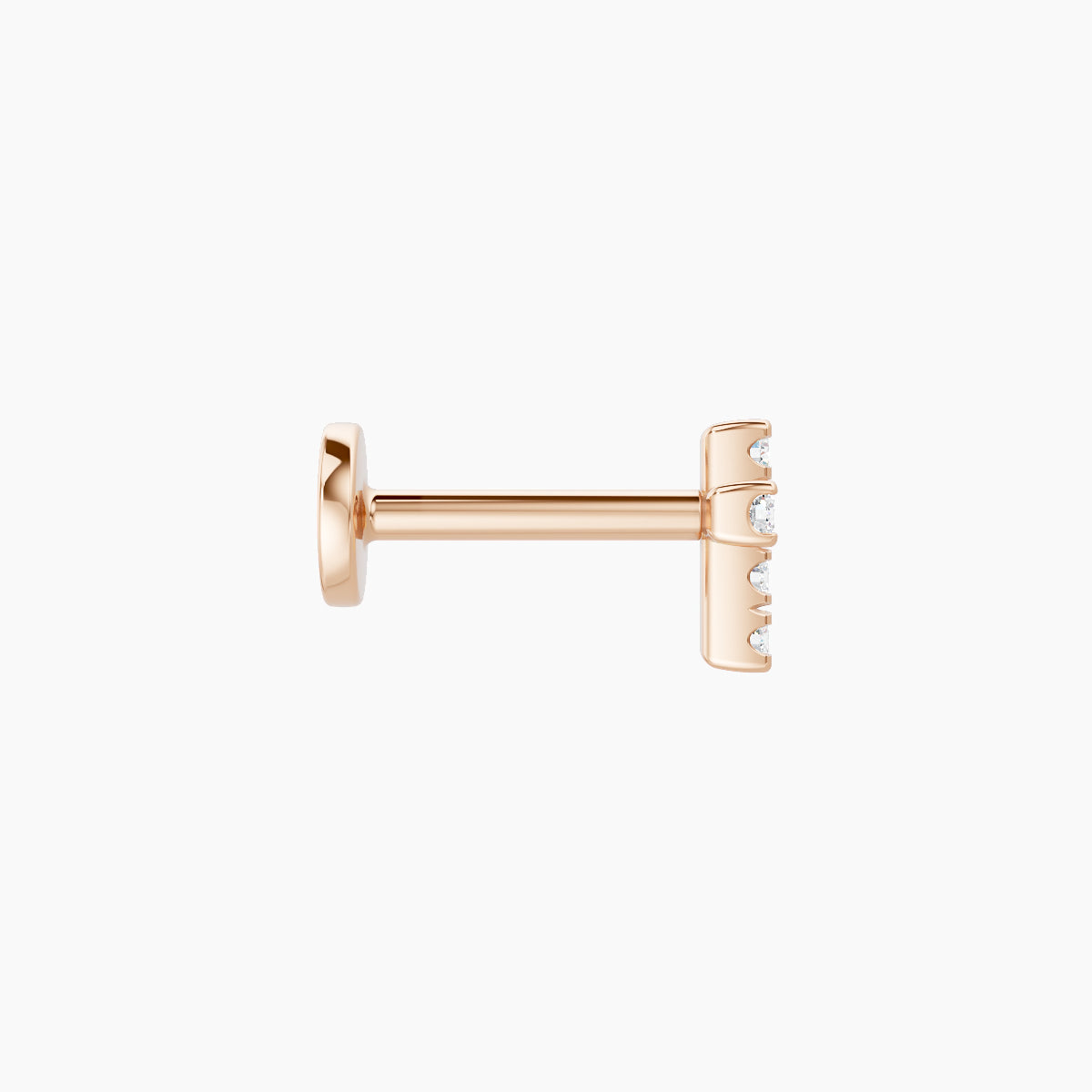Junon | 18k Rose Gold 5 mm 6.5 mm Cross Diamond Piercing